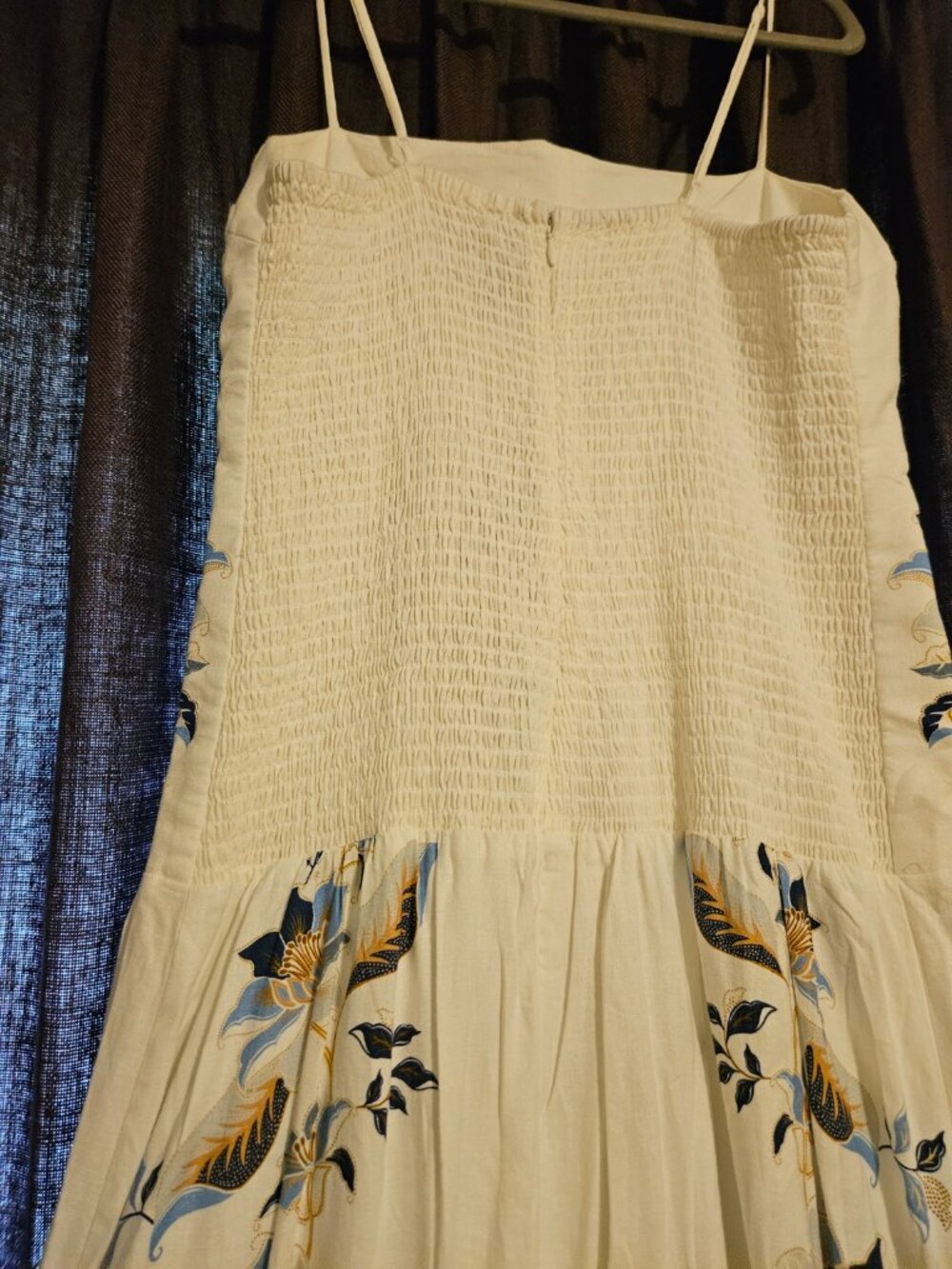 Off-White Mystic Blue Lotus Dreamscape Midi Dress - Picture 6 of 9